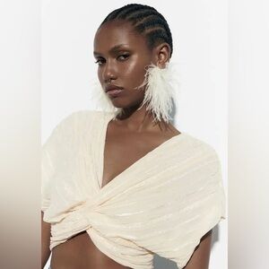 ZARA knotted crop top size XL *Bloggers favorite*